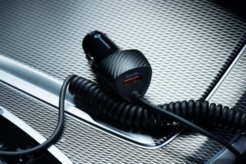 Tok Nabíjačka auta Car Charger Forcell F-Energy Carbon USB A Qc3.0 Pd 3A 38W With Cable USB C Cc50-1Ac Black
