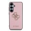 Guess PU Grained 4G Metal Logo zadný kryt pre Samsung Galaxy S25 Pink