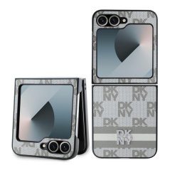 DKNY PU Leather Checkered Pattern and Stripe zadný kryt pre Samsung Galaxy Z Flip 6 Beige DKNY PU Leather Checkered Pattern and Stripe zadný kryt pre Samsung Galaxy Z Flip 6 Beige