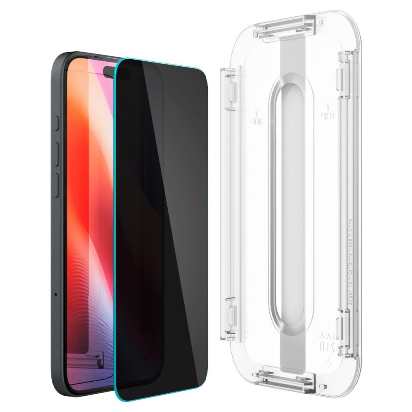 2ks v balení, set ochranných skiel Spigen Glas.Tr ”Ez Fit” 2-Pack iPhone 15 / 16 Privacy