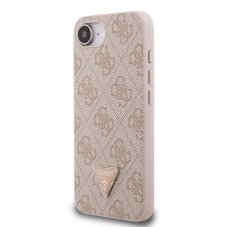 Guess PU 4G Strass Triangle Metal Logo zadní kryt pro iPhone 16e/17e Pink