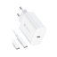 Kábel Phone Charger Forcell F-Energy USB C Qc4.0 Pd 3A 25W + Cable USB C to USB C Tfk-Tc-25Wpd White
