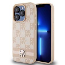 DKNY PU Leather Checkered Pattern and Stripe zadní kryt pro iPhone 13 Pro Pink DKNY PU Leather Checkered Pattern and Stripe zadní kryt pro iPhone 13 Pro Pink