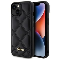 Kryt Guess Case iPhone 13 / 14 / 15 Guhcp15Spsqsqsk (Quilted Metal Logo) Black