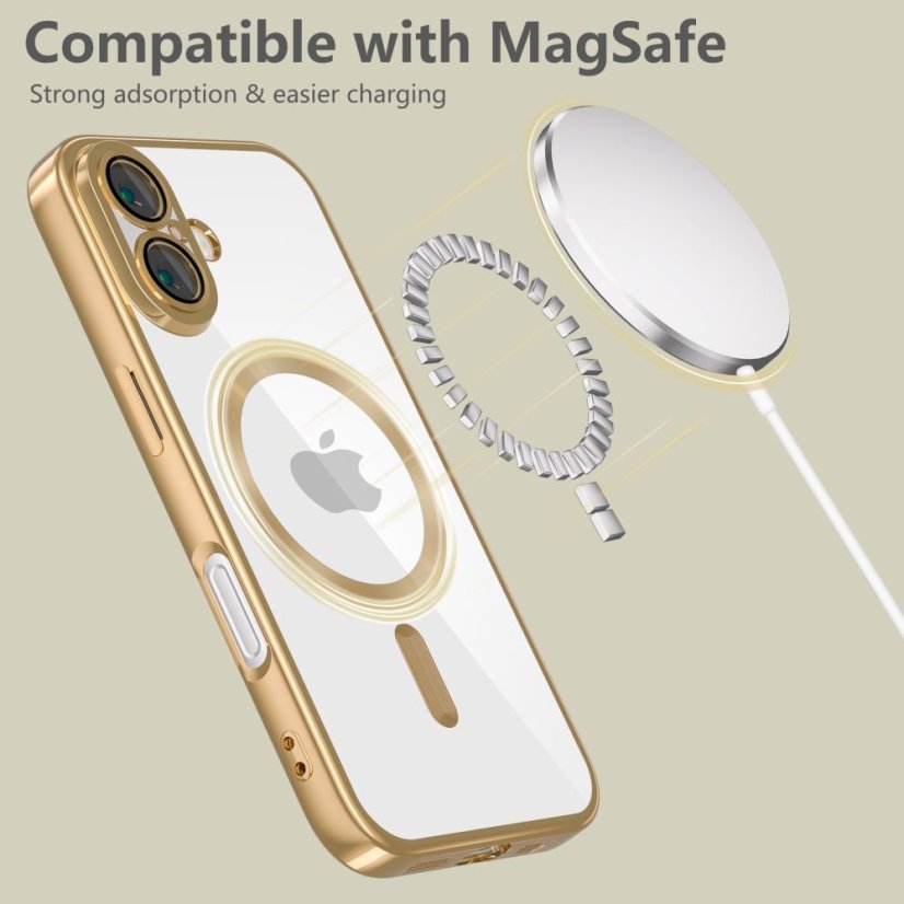 Kryt Tech-Protect Magflex Magsafe iPhone 16 Shiny Gold