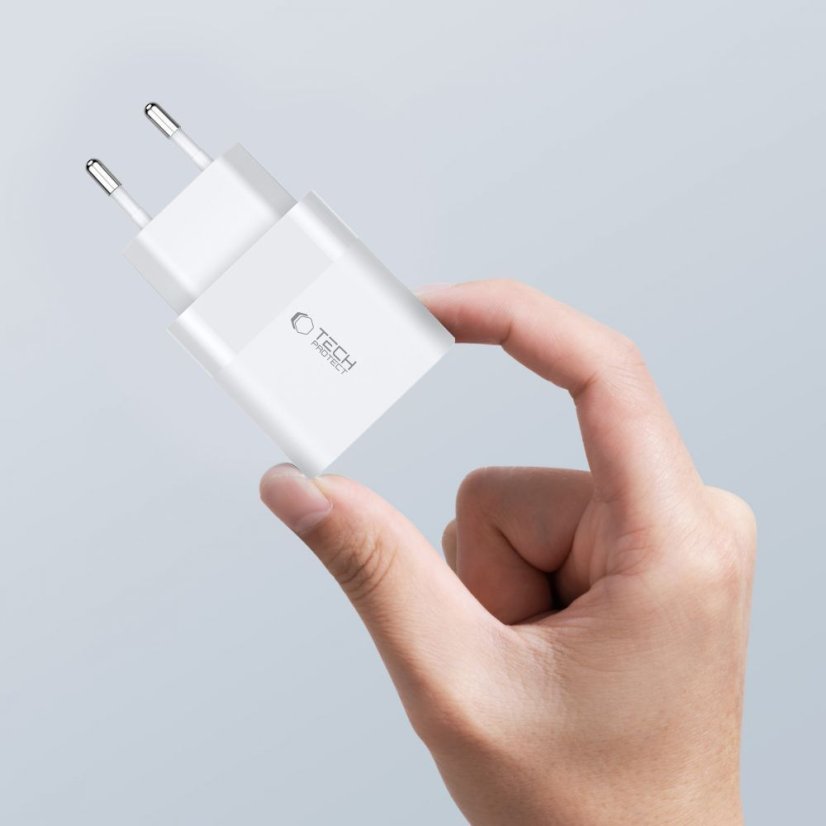 Nabíjačka do siete Tech-Protect C20W 2-Port Network Charger PD 20W + Type-C Cable White