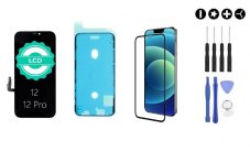 MULTIPACK - LCD displej iPhone 12/12 Pro + lepení pod displej + 3D ochranné sklo + sada nářadí