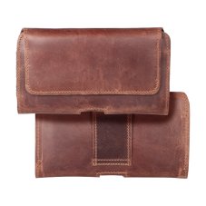 Tok Royal Crazy Horse - Leather Universal Belt Holster / Brown - Size 2Xl - Samsung Galaxy A21S / S20 Ultra / S21 Ultra / A70 / A71 / Xiaomi Redmi 9 / Huawei P Tok SMART Pro