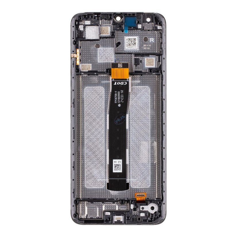 Kijelző kerettel Xiaomi Redmi 12C Black (Service Pack - eredeti pótalkatrész)