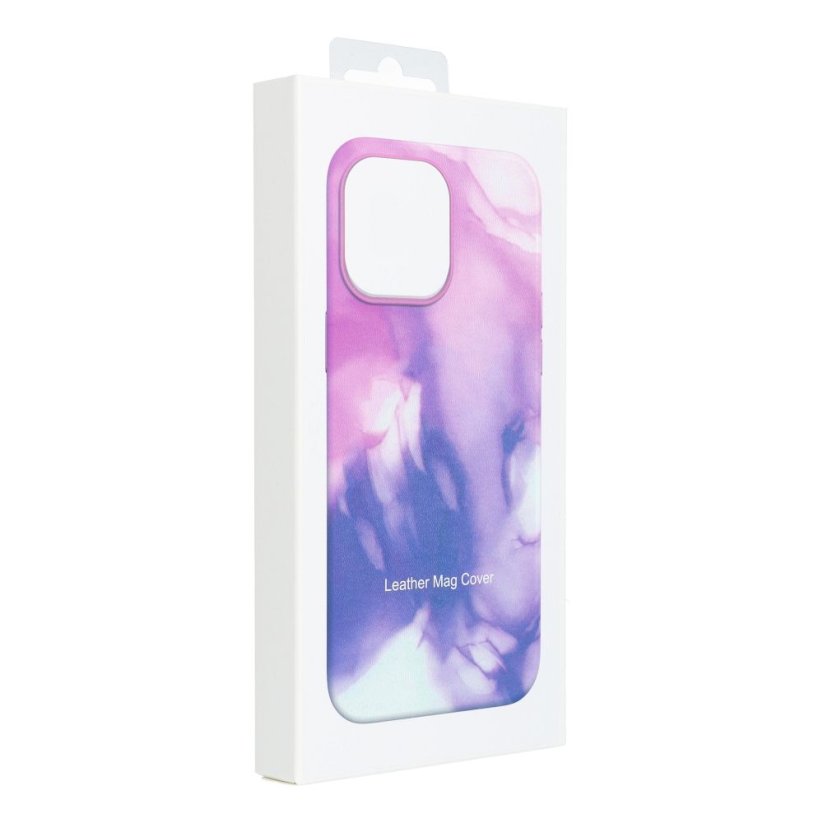 Kryt Leather Mag Cover Case iPhone 14 Plus Purple Splash