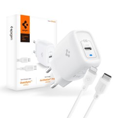 Kryt Spigen Pe2C10Cl 1-Port Network Charger PD20W + Lightning Cable White