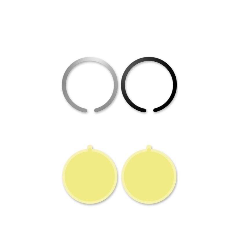 Tok Tech-Protect Metalplate Magsafe Universal Magnetic Ring 2-Pack Black & Silver