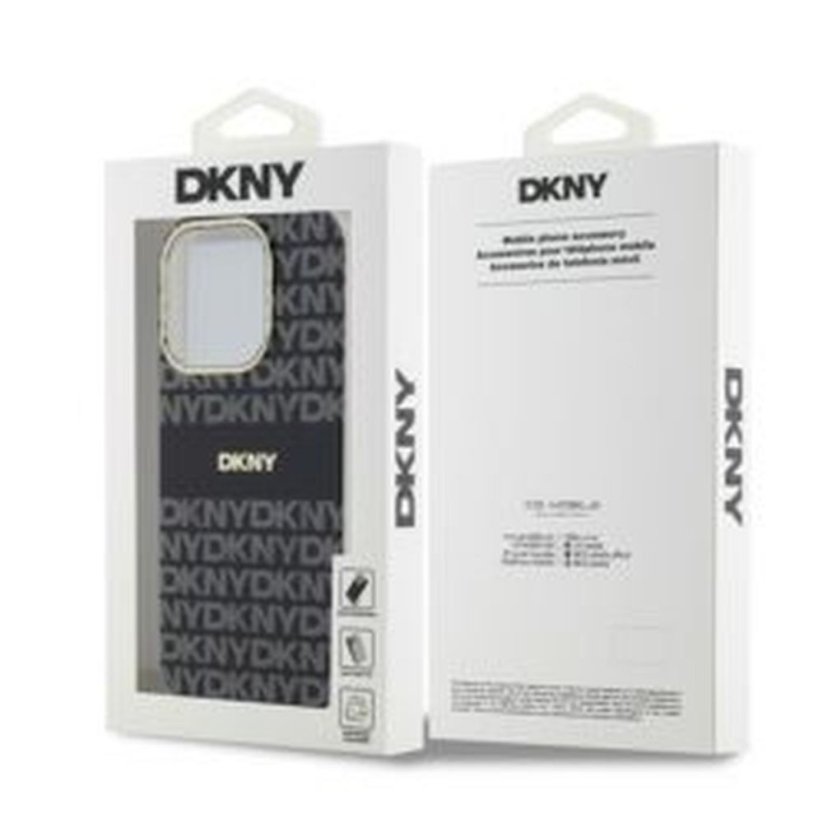 Kryt DKNY Case iPhone 14 Pro s MagSafe Dkhmp14Lhrhsek (DKNY Hc Magsafe Pc Tpu Repeat Texture Pattern W/ Stripe) Black