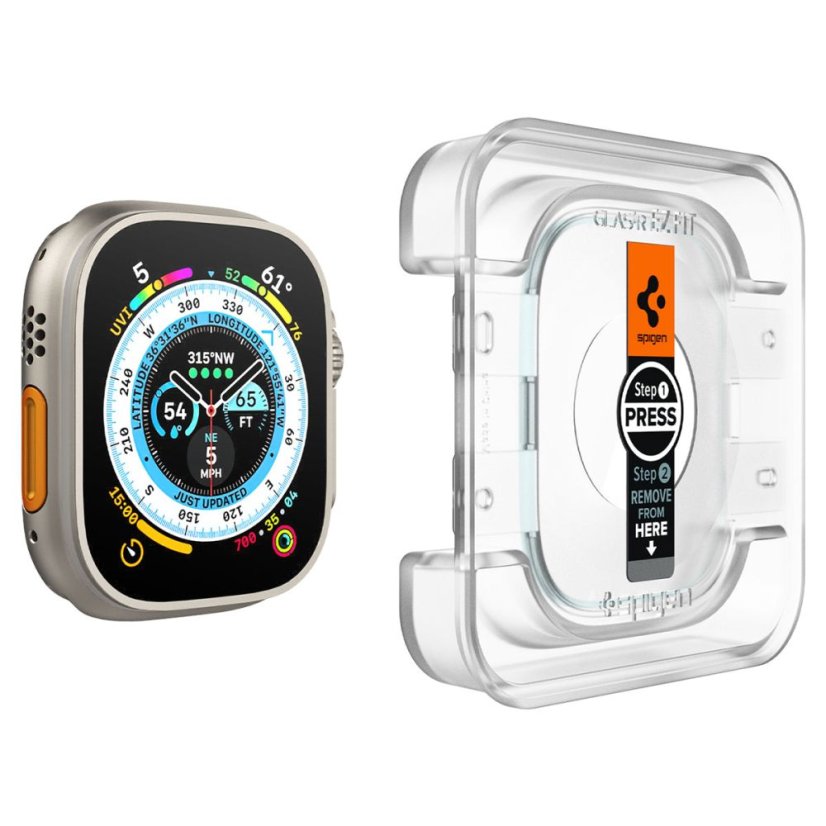 Edzett védőüveg Spigen Glas.Tr ”Ez Fit” 2-Pack Apple Watch Ultra 1 / 2 / 3 (49 mm) Clear