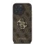 Guess PU 4G Metal Logo zadný kryt pre iPhone 16 Pro Max Brown