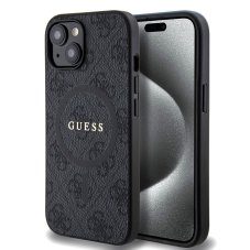 Guess PU Leather 4G Colored Ring MagSafe zadní kryt pro iPhone 15 Black Guess PU Leather 4G Colored Ring MagSafe zadní kryt pro iPhone 15 Black