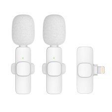 Wireless Lavalier Microphone Lightning Double (2 In Set) K1 White