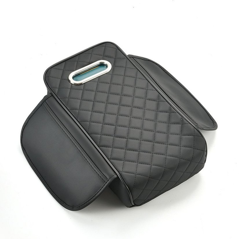 Seat Armrest Box Heightening Storage Bag Black