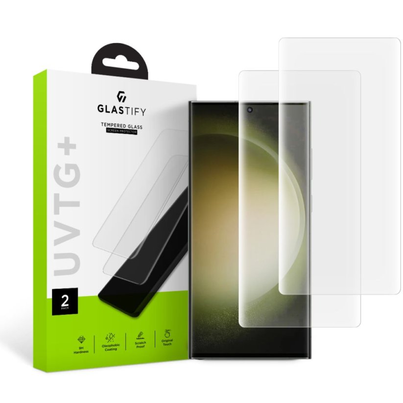 Ochranné tvrdené sklo Glastify Uvtg+ 2-Pack Samsung Galaxy S23 Ultra Clear