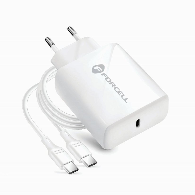 Kábel Phone Charger Forcell F-Energy USB C Qc4.0 Pd 3A 25W + Cable USB C to USB C Tfk-Tc-25Wpd White
