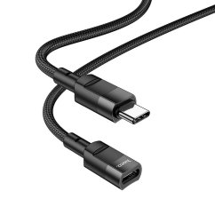 Hoco Adapter Otg Type C (Male) to Type C (Female) 3A U107 1,2 M Black