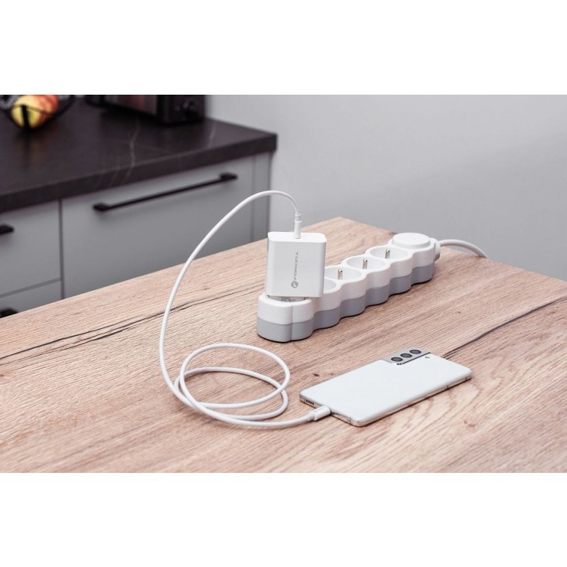 Phone Charger Forcell F-Energy USB C Qc4.0 Pd 3A 45W Tfk-Tc-45Wpd White