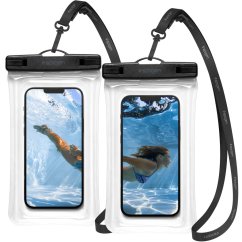 Vodeodolné púzdro Spigen A610 Universal Waterproof Float Case 2-Pack Crystal Clear