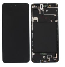 OLED kijelző + érintőképernyő + Samsung Galaxy A71 keretezett (kis méretű OLED)