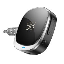 Aux Bluetooth Jack 3,5 mm-es adapter Hoco kijelzővel E80 Black