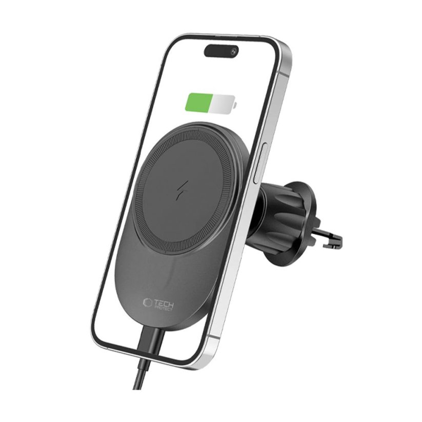 Držiak do auta Tech-Protect mm15W-V1 Magnetic Magsafe Vent Car Mount Wireless Charger 15W Black