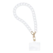 Panama Phone Lanyard, Phone Pendant / Cord Length 40cm (20cm In The Loop) / On Wrist - White