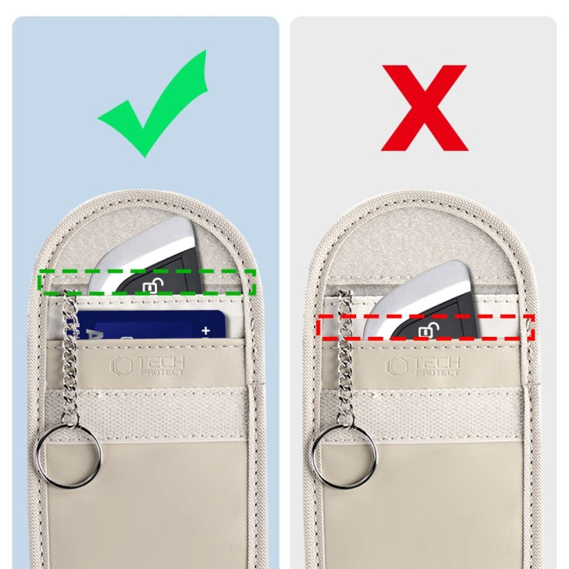 RFID blokátor Klatka Faradaya Tech-Protect Klr100 Pouch Keyless Rfid Signal Blocker Case Caffe Latte