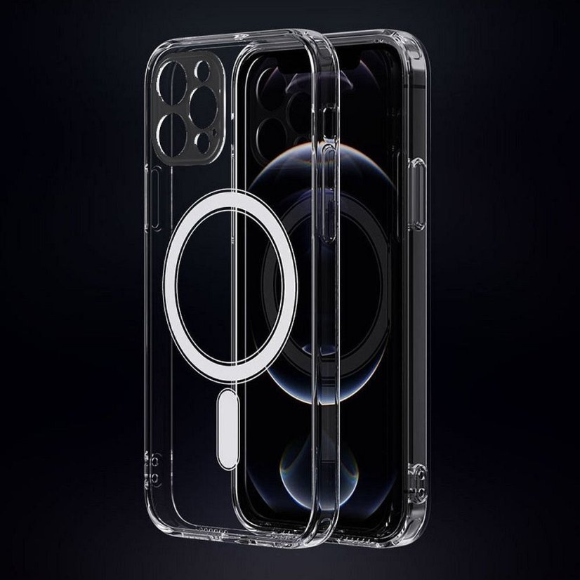Kryt Case Samsung Galaxy S22 Ultra Clear Mag Cover (Str) s MagSafe Priesvitný