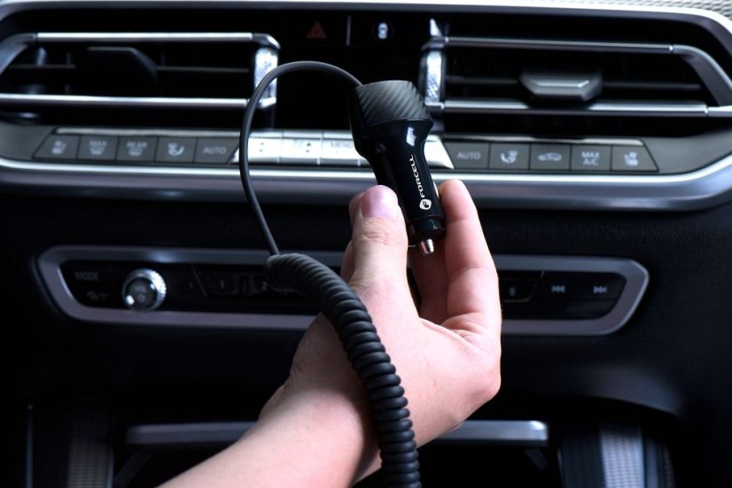 Tok Nabíjačka auta Car Charger Forcell F-Energy Carbon USB A Qc3.0 Pd 3A 38W With Cable USB C Cc50-1Ac Black