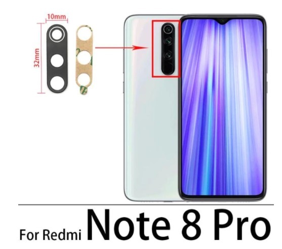 Csereüveg a hátsó kamerához - Xiaomi Redmi Note 8 Pro