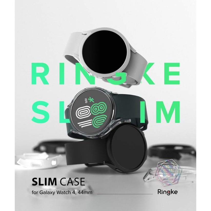 Kryt Ringke Slim 2-Pack Samsung Galaxy Watch 4 44 mm Clear & Black