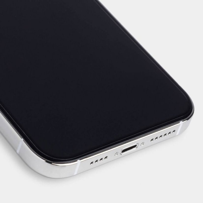 Védő edzett üveg fekete élekkel Apple iPhone 12 készülékhez