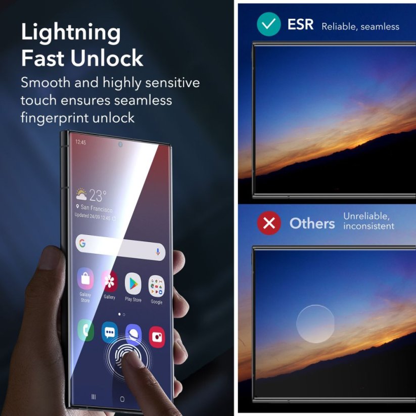 Ochranné tvrdené sklo ESR Protector Set 2-Pack Samsung Galaxy S24 Ultra Clear