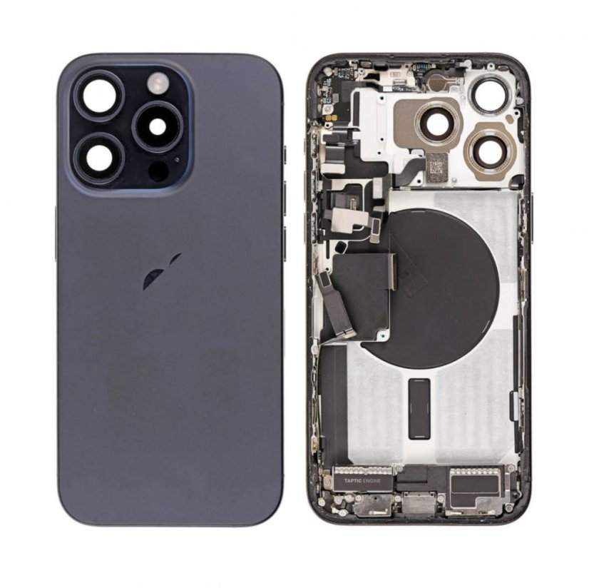 Apple iPhone 15 Pro Max - Zadný housing s predinštalovanými dielmi (Blue Titanium)