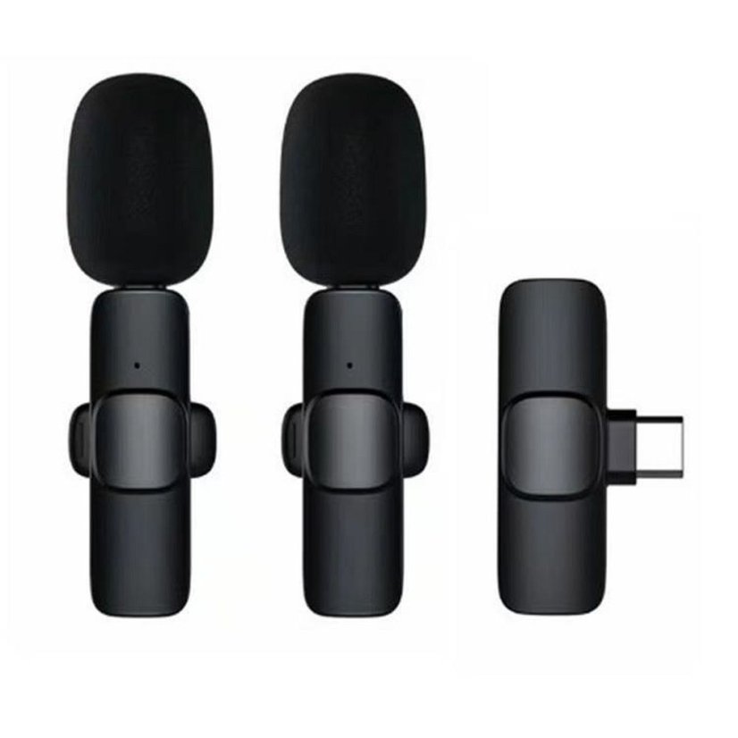 Wireless Lavalier Microphone Type C Double (2 In Set) K1 Black