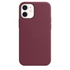 iPhone 12/12 Pro Silicone Case s MagSafe - Plum design (bordový)