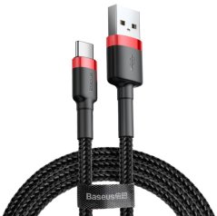 Baseus CATKLF-B91 Cafule kábel USB-C 3A 1m Red/Black Baseus CATKLF-B91 Cafule kábel USB-C 3A 1m Red/Black