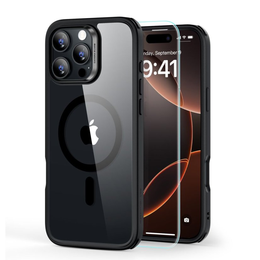 Ochranné sklo ESR Classic Hybrid Halolock Magsafe & Tempered Glass iPhone 16 Pro Max Clear/Black