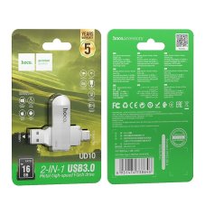 Pamäťová karta Pendrive 16Gb USB 3.0 (USB A + USB C) Hoco Ud10 Silver Pamäťová karta Pendrive 16Gb USB 3.0 (USB A + USB C) Hoco Ud10 Silver