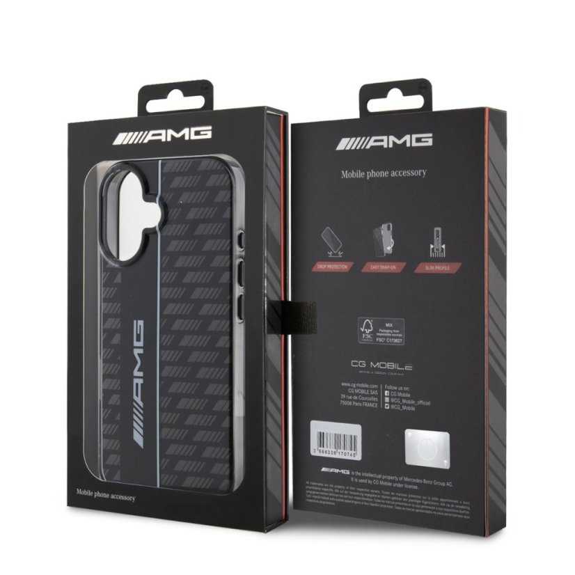 AMG Carbon Pattern zadný kryt pre iPhone 16 Black