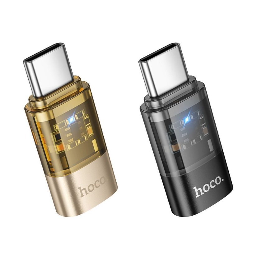Adapter USB C to Lightning Hoco Ua36D Priesvitný Gold