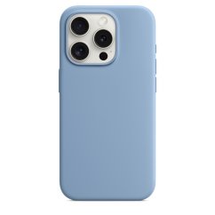 iPhone 15 Pro Max Silicone Case s MagSafe - Winter Blue design (slabomodrý)