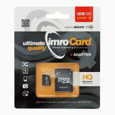 Pamäťová karta Imro Memory Card Microsd 128Gb 100Mb/S Class10 Uhs 3 4K With Adapter Sd