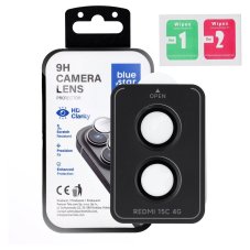 Edzett védőüveg Camera Lens Protector Blue Star Easy Install Xiaomi Redmi 15C Black