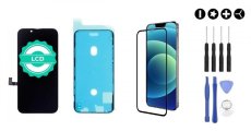 MULTIPACK - LCD displej iPhone 13 mini + lepka pod displej + 3D ochranné sklo + sada náradia